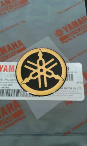 Yamaha logo  genuine  tuning fork black gold 40mm  sticker emblem decal, US $4.50, image 1