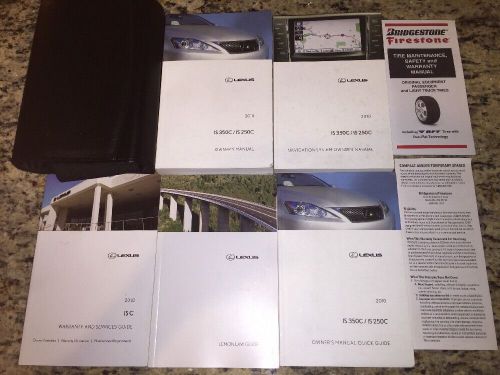 2010 lexus is 350c / is 250c owners manual set with case &amp; navigation guide oem