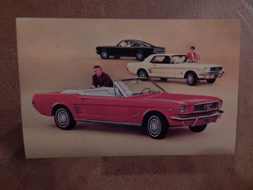 Nos 66 mustang original ford issue unused postcard 1966 convert fastback coupe