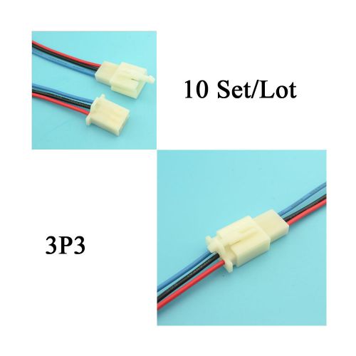 10 set/lot 3p3 hole cable female male wire sealed plug car automotive connectors
