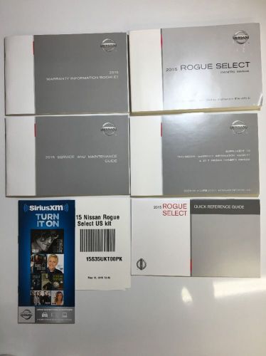 2015 nissan rogue select owners manual set. free same day shipping! #0491