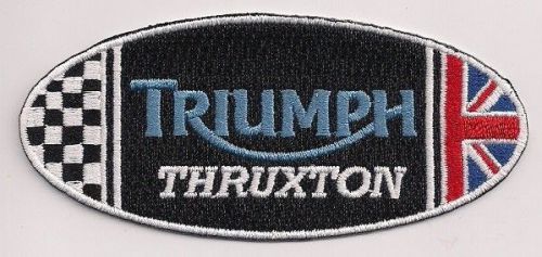 Triumph motorcycles thruxton oval patch in red, white, blue, and black