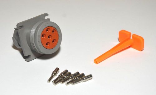 Deutsch hd10 6-pin genuine male connector &amp; removal tool kit, 12awg solid pins