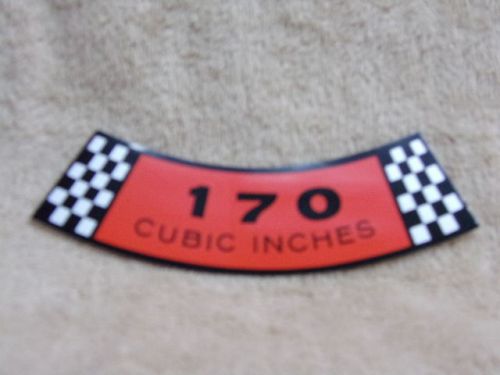1962 - 1965 ford 170 cubic inches air cleaner decal