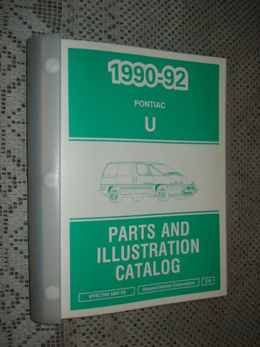 1990-1992 pontiac trans sport parts book catalog numbers book wow u series 91