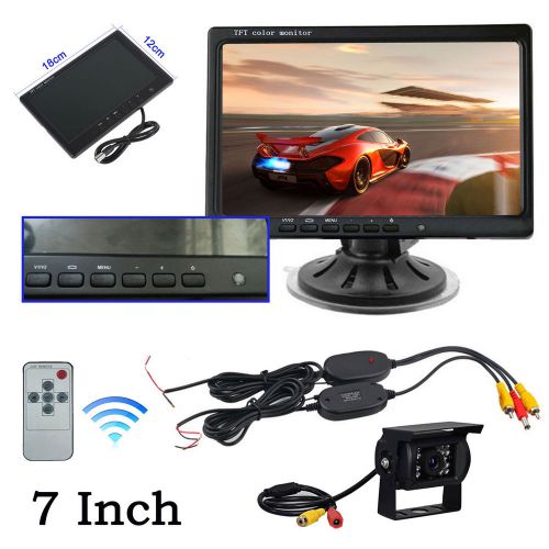 7&#034; monitor for rv truck+wireless ir rear view back up camera night vision system