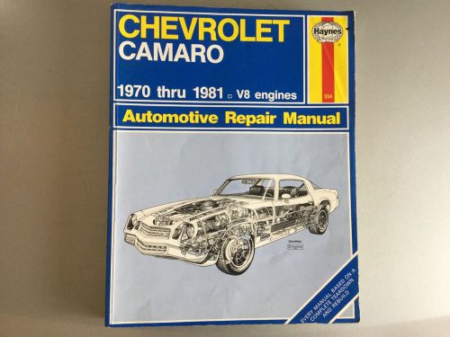 1970-1981 chevrolet camaro haynes shop manual v8 z28 rs berlinetta rally sport