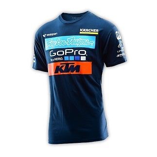 Troy lee designs 2016 ktm team mens short sleeve t-shirt navy blue/orange