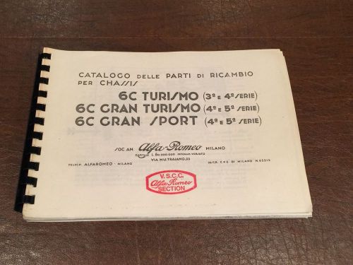 Rare vintage 1932 alfa-romeo italian auto parts catalog 6c turismo gran sport