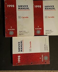 1998 corvette service manuals lot of 3