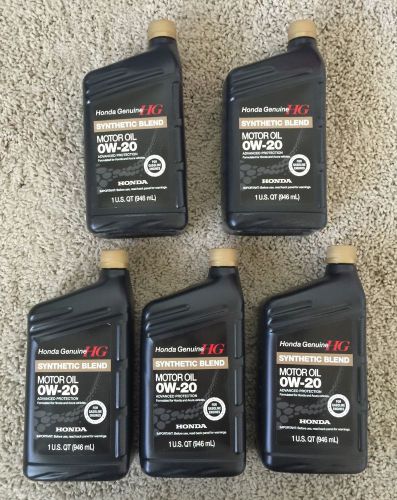 Honda genuine motor oil 0w-20 synthetic blend 5 quarts pack (08798-9036)
