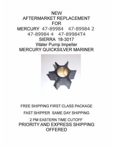 New 47-89984 aftermarket replacement water pump impeller mercury quicksilver