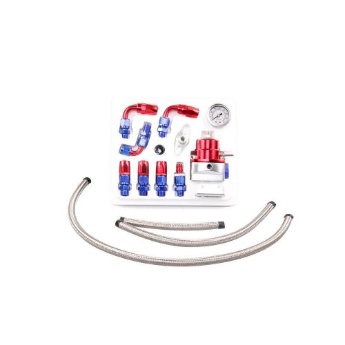 Adjustable fuel pressure regulator kits 160psi gauge an6 braided oil hose@