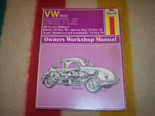 Vw 1600 beetle 1970-1974 owners workshop manual, very good condition
