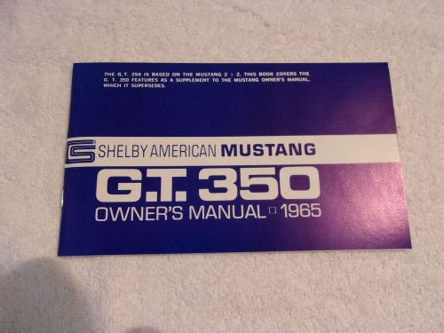 1965 ford mustang shelby gt 350 owners manual