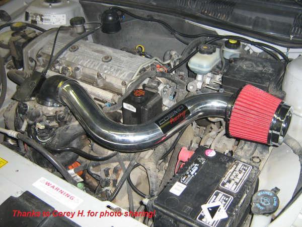 Racing sri short ram air intake alero/grandam/malibu 2.4l reusable cold filter