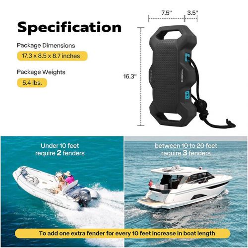 4 pack eva boat fenders boat bumpers for docking upgraded w/ nylon rope &amp; lock