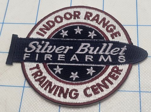 Silver bullet firearms indoor embroidered patch vest jacket club sports 3"