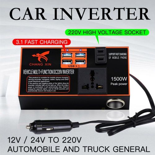 1500w Power Inverter Adapter-Converter 12v/24V To DC 110V/220v Car Chargers-Trip, US $31.84, image 5
