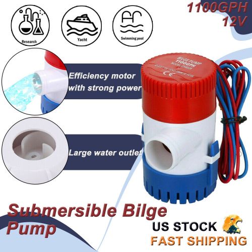 Bilge Water Pump 1100GPH Submersible Replacement for Boat RV Marine Bait Tank, US $13.79, image 14