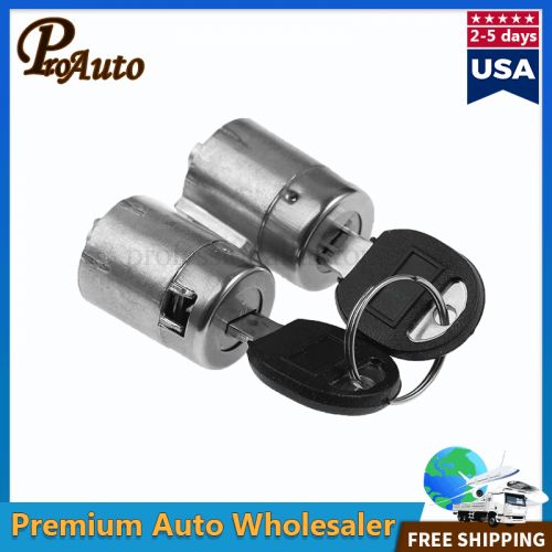Pair front door lock cylinder kit w/keys for gmc chevy c1500 k1500 tahoe yukon