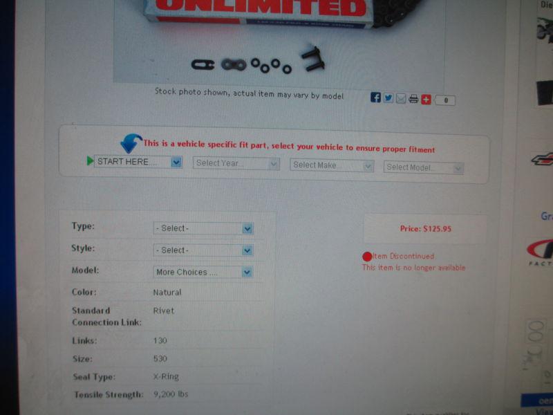 Buy Parts Unlimited Motorcycle Chain LM530MOX130 in Northridge