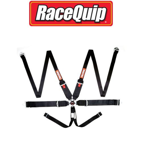 Racequip 746006 auto racing harness seat belt set; pull-down lap; sfi 16.1 black