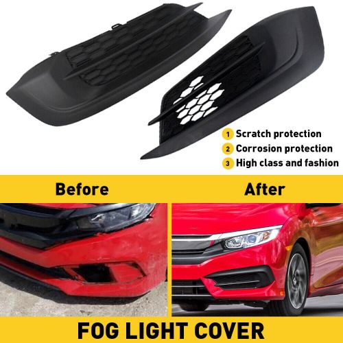 Pair Fog Light Cover Fits For 2016 2017 Honda 2018 Civic Left & Right Side USA, US $28.99, image 2