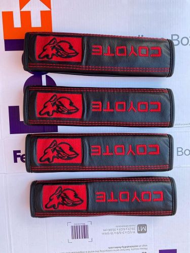 For mustang coyote seat belt pad shoulder strap cushion cover leather 4 pieces