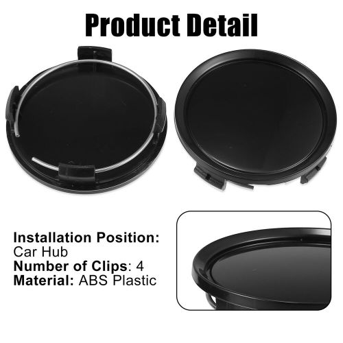 Universal Pack(4) 74mm Dia 4 Clips Wheel Tyre Center Hub Caps Cover Black Auto, US $18.49, image 5