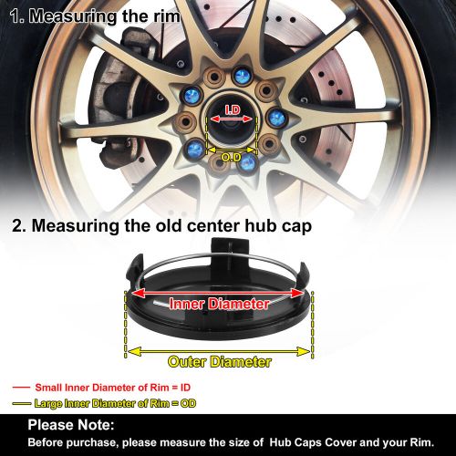 Universal Pack(4) 74mm Dia 4 Clips Wheel Tyre Center Hub Caps Cover Black Auto, US $18.49, image 6