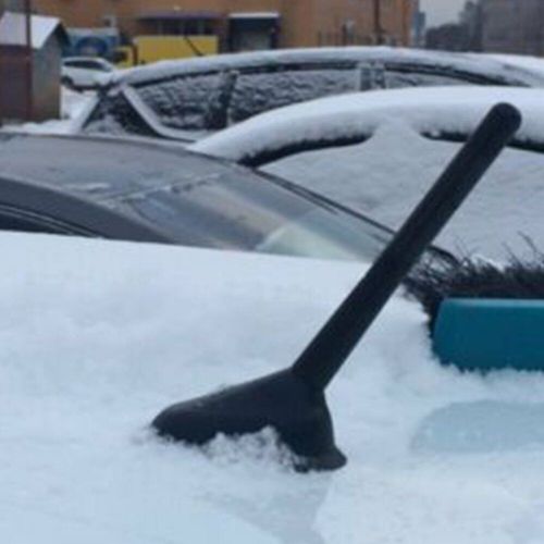 Jdm real black carbon stubby fiber short car antenna 4.7&#034; am/fm radio aerial