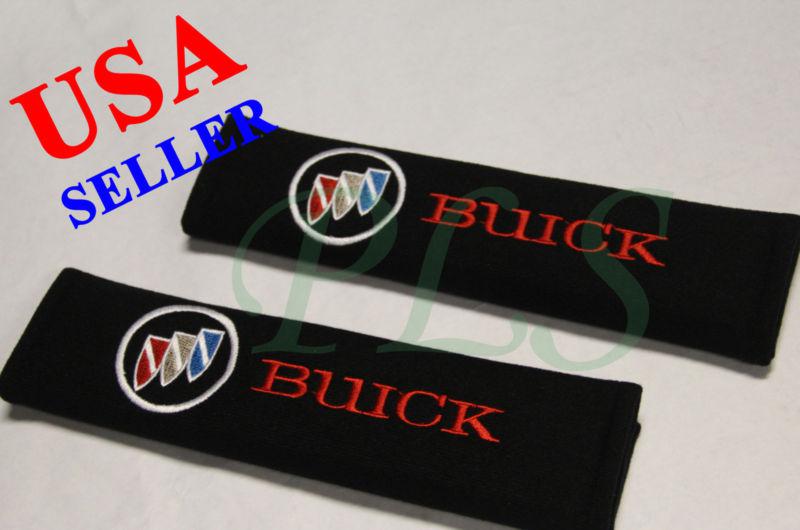 Buick seat belt cover shoulder pads black cushion pair