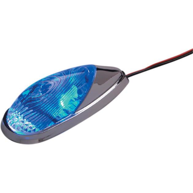 K&s mini flush mount marker light set chrome blue