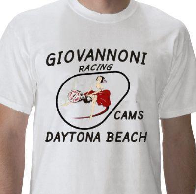 Giovannoni racing cams daytona florida t-shirt m l xl xxl 2xl 2x white new auto