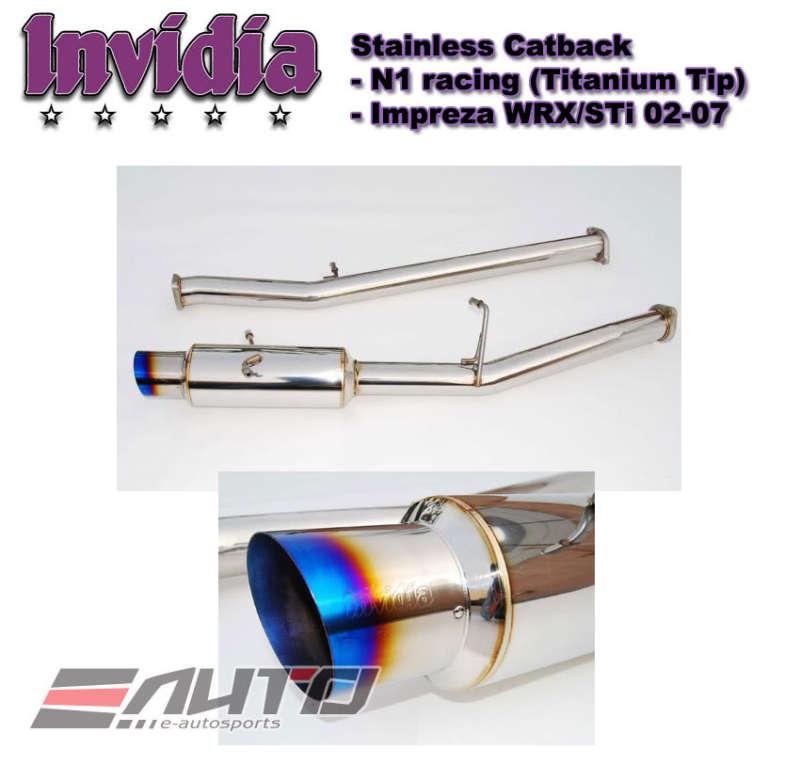 Invidia n1 racing 101mm titanium tip catback exhaust impreza wrx sti gda gdb gdf