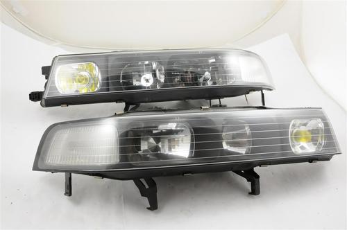 Jdm honda acura vigor cc2 cc3 black housing headlight set yellow fog 92-94