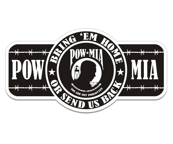 Bring em' home pow mia decal 5"x2.6" military memorial sticker pm2 zu1