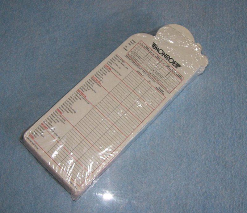 Collectible MONROE auto INSPECTION CHECK LIST cards 97 counts from the 80s, US $12.99, image 3
