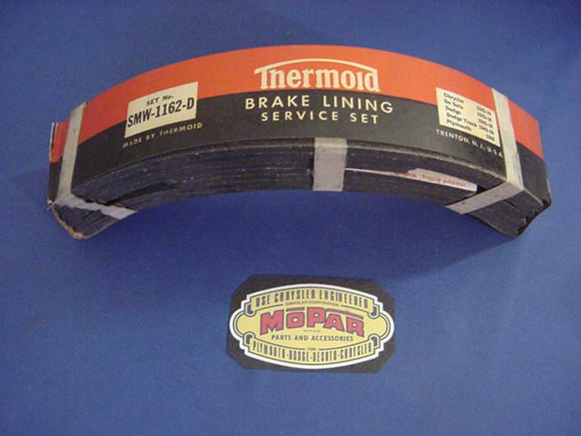 1938-39-40-41-42 mopar chrysler dodge desoto plymouth brake linings set 4 wheels