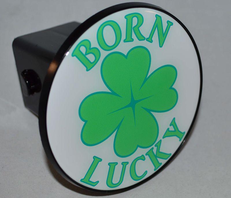 Born lucky clover - 2" tow hitch receiver cover insert plug for suv, car & truck