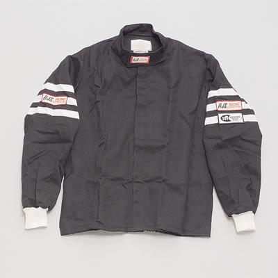 Rjs driving jacket single layer nomex 2x-large black with white stripe ea