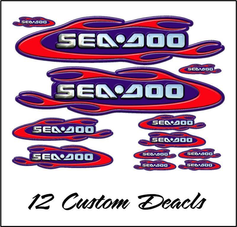 Sea doo owners speedster, challenger, rxp,rxt,gtx,graphics decals - purple red
