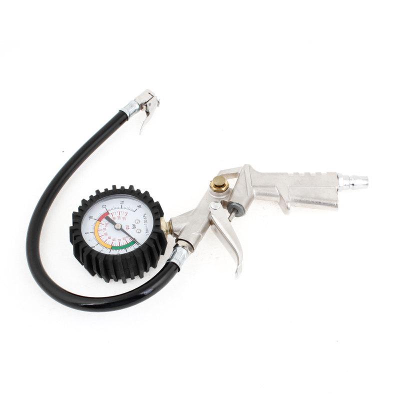 30cm hose tire inflator gun w pressure gauge 0-16 bar for auto motorcycle