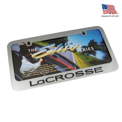 Buick lacrosse chrome brass license plate frame - new!