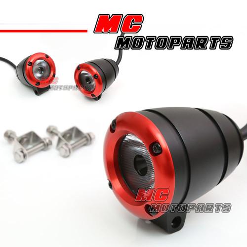 1 pair black/red led mini aux spot lights for ktm sx smc super duke