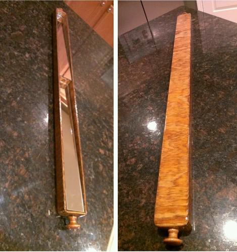 Slice mirror woodgrain golden oak