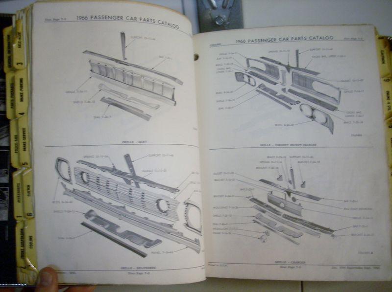 Buy 1966 Mopar Chrysler Plymouth Dodge Parts Book Manual Catalog Dart
