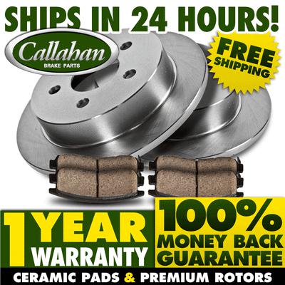 Rear kit-premium callahan oe high quality blank brake rotors quiet ceramic pads