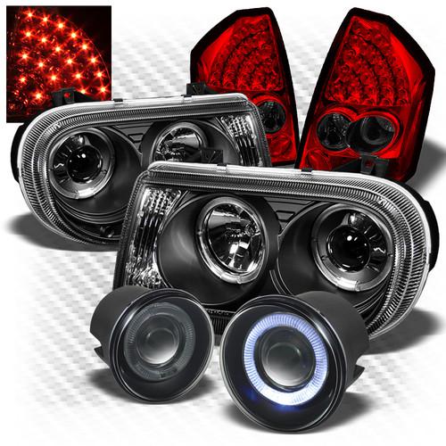 Buy 0507 300C Black Pro Headlights + R/S LED Tail Lights + Projector